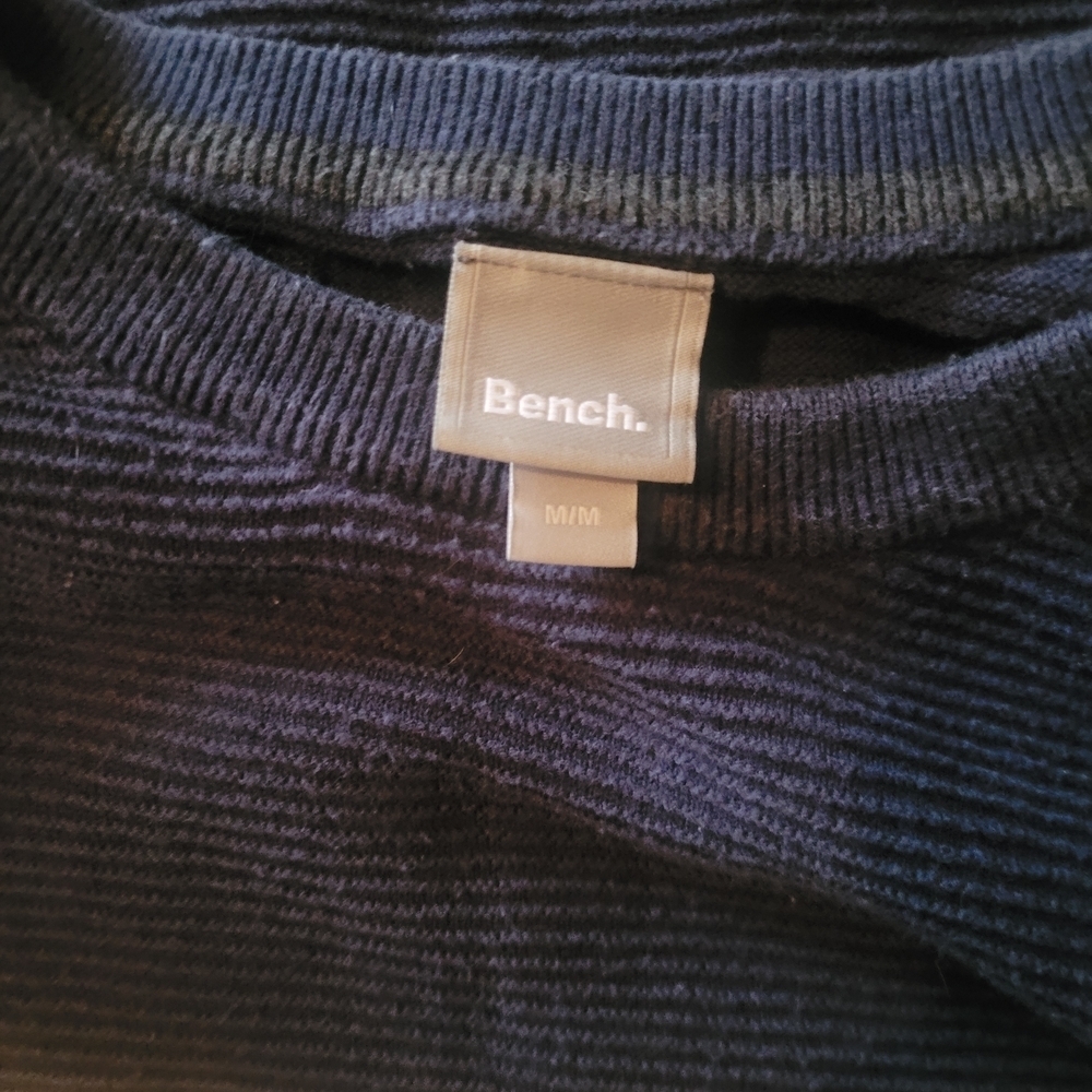 Bench Mens Navy Ribbed Knit Crewneck Sweater Size M - Picture 5 of 5